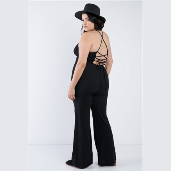 Black Wide Leg Jumpsuit - Picture 2 of 2